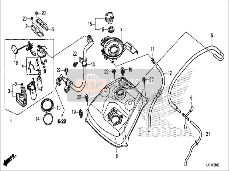 Honda SH150AD 2019 Depósito de combustible para un 2019 Honda SH150AD